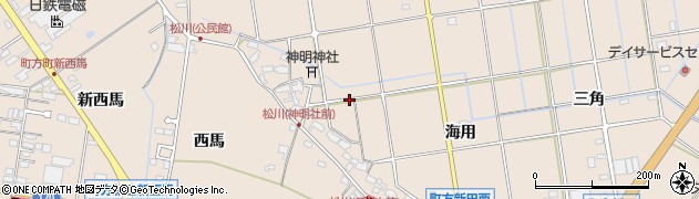 愛知県愛西市町方町松川周辺の地図