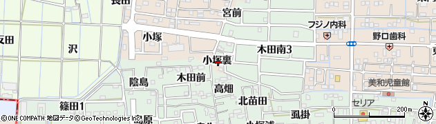 愛知県あま市木田小塚裏周辺の地図