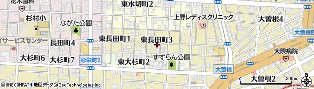愛知県名古屋市北区東長田町3丁目周辺の地図