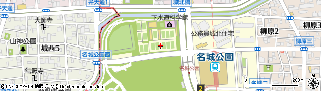 名古屋市名城庭球場周辺の地図