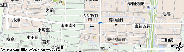 愛知県あま市木田（飛江ノ見）周辺の地図