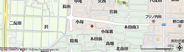 愛知県あま市木田（小塚）周辺の地図
