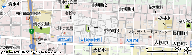 愛知県名古屋市北区中杉町周辺の地図