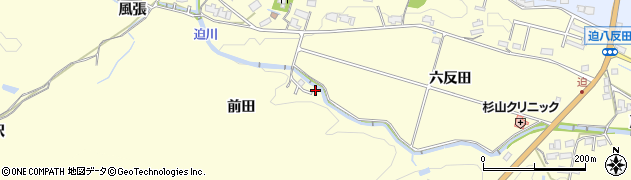 愛知県豊田市迫町前田周辺の地図