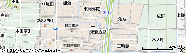 愛知県あま市木田東新五領周辺の地図
