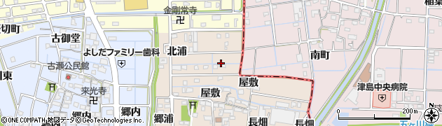 愛知県愛西市千引町周辺の地図