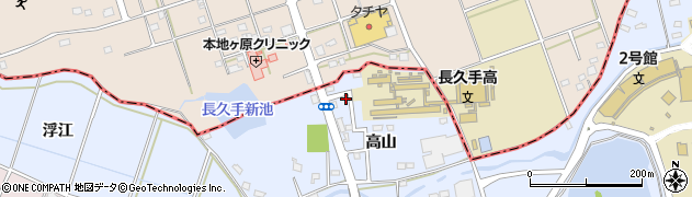 愛知県長久手市岩作高山周辺の地図
