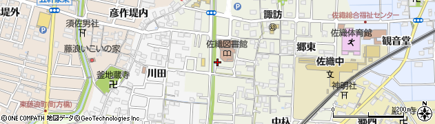 愛知県愛西市諏訪町郷西周辺の地図