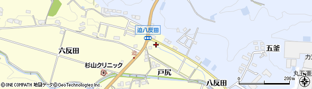 愛知県豊田市迫町（八反田）周辺の地図