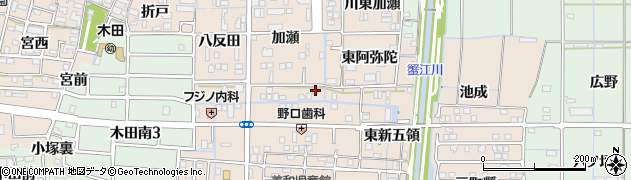 愛知県あま市木田加瀬25周辺の地図