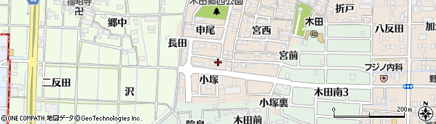 愛知県あま市木田申尾10周辺の地図