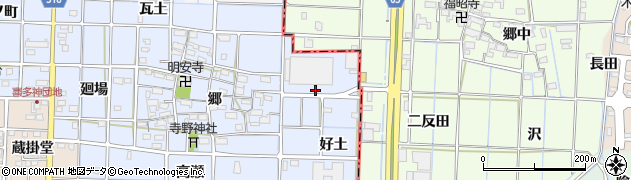 愛知県津島市寺野町好土周辺の地図