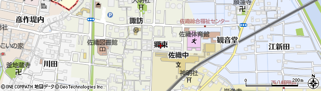 愛知県愛西市諏訪町（郷東）周辺の地図