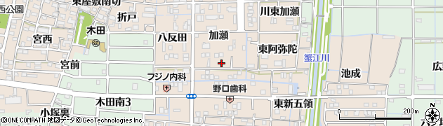愛知県あま市木田加瀬40周辺の地図