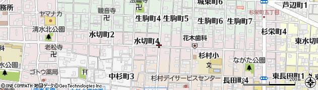愛知県名古屋市北区水切町周辺の地図