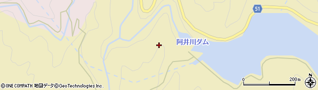 阿井川ダム周辺の地図