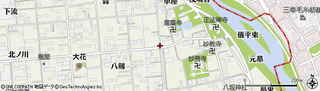 愛知県あま市上萱津（七畝物）周辺の地図