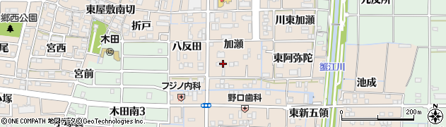 愛知県あま市木田加瀬37周辺の地図