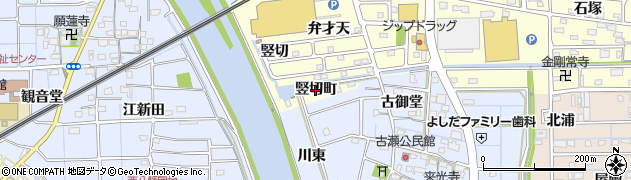愛知県愛西市勝幡町（竪切町）周辺の地図