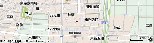 愛知県あま市木田周辺の地図