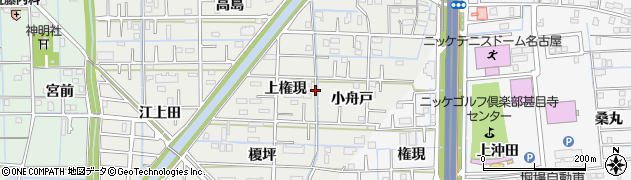 愛知県あま市新居屋上権現周辺の地図