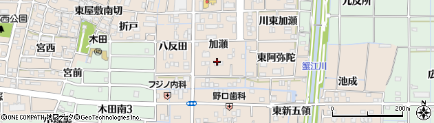 愛知県あま市木田（加瀬）周辺の地図