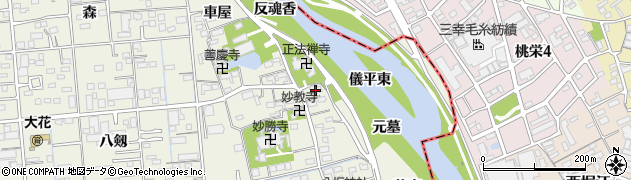 愛知県あま市上萱津（上野）周辺の地図