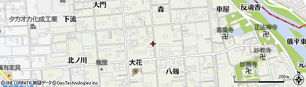 愛知県あま市上萱津周辺の地図