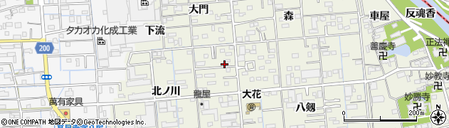 愛知県あま市上萱津銭神45周辺の地図