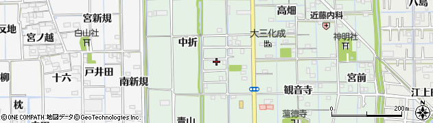 愛知県あま市七宝町沖之島（中折）周辺の地図