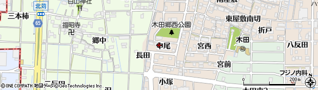 愛知県あま市木田申尾8周辺の地図