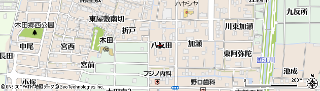 愛知県あま市木田（八反田）周辺の地図