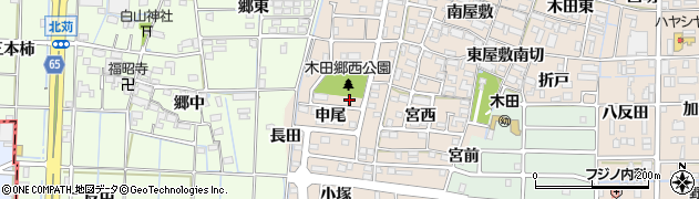 愛知県あま市木田申尾7周辺の地図
