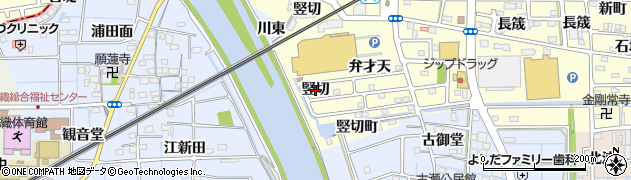 愛知県愛西市勝幡町（竪切）周辺の地図