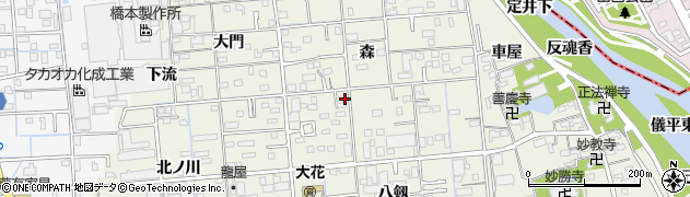 愛知県あま市上萱津銭神105周辺の地図