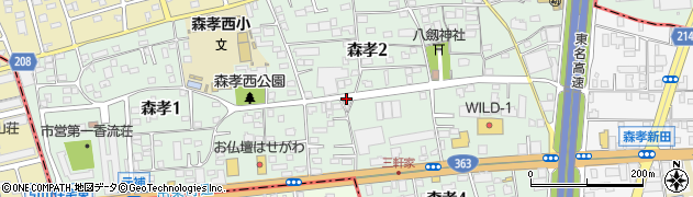愛知県名古屋市守山区森孝周辺の地図