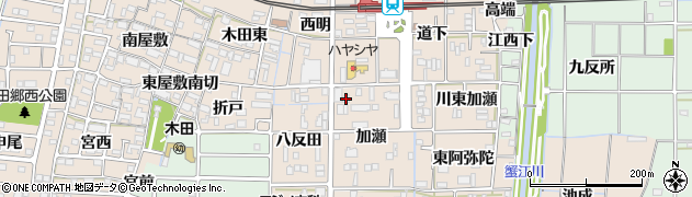 愛知県あま市木田加瀬84周辺の地図