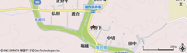 愛知県豊田市御作町平野下周辺の地図