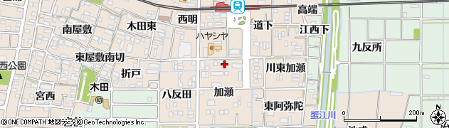愛知県あま市木田加瀬80周辺の地図