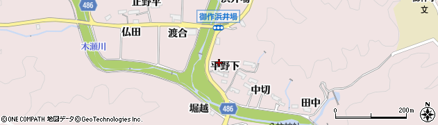 愛知県豊田市御作町（平野下）周辺の地図