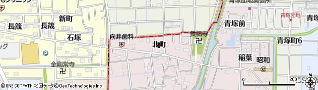 愛知県津島市葉苅町（北町）周辺の地図