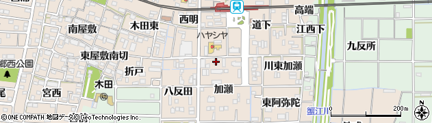 愛知県あま市木田加瀬82周辺の地図