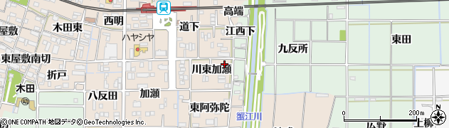 愛知県あま市木田（川東加瀬）周辺の地図