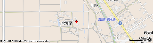 愛知県愛西市早尾町北河原周辺の地図