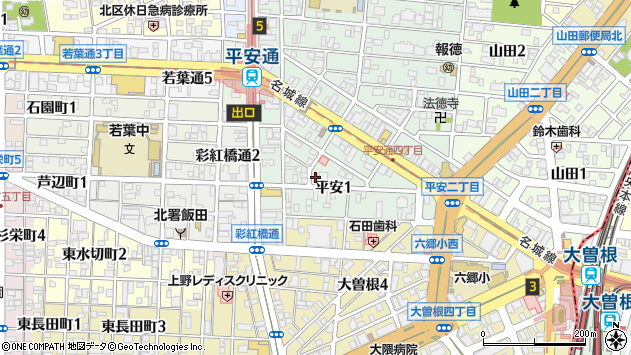 〒462-0819 愛知県名古屋市北区平安の地図