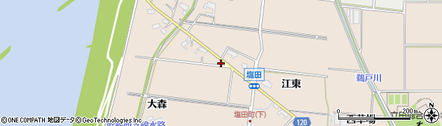 愛知県愛西市塩田町大森32周辺の地図
