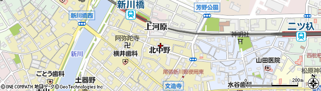 愛知県清須市土器野（北中野）周辺の地図