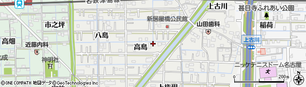 愛知県あま市新居屋高島45周辺の地図
