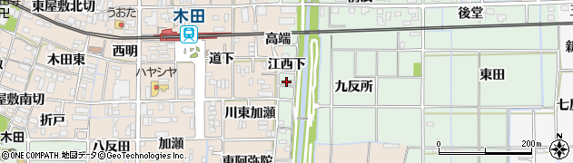 愛知県あま市金岩江西下周辺の地図