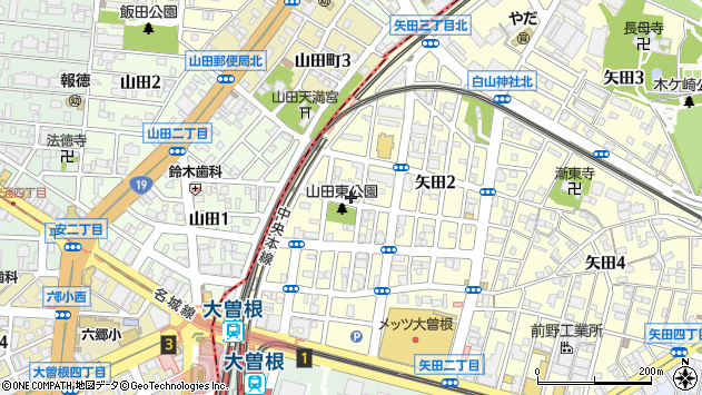 〒461-0040 愛知県名古屋市東区矢田の地図